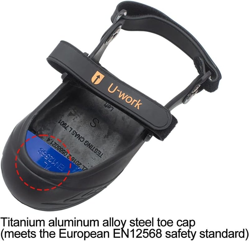 VIDAYA Safety Overshoes Steel Toe Caps, Titanium Aluminum Alloy Toe Shoe Covers, Steel Toe Covers, Double Straps Slip Resistant Alloy Toe Overshoe, Visitor Safety Overshoe, S, Blue - Image 3